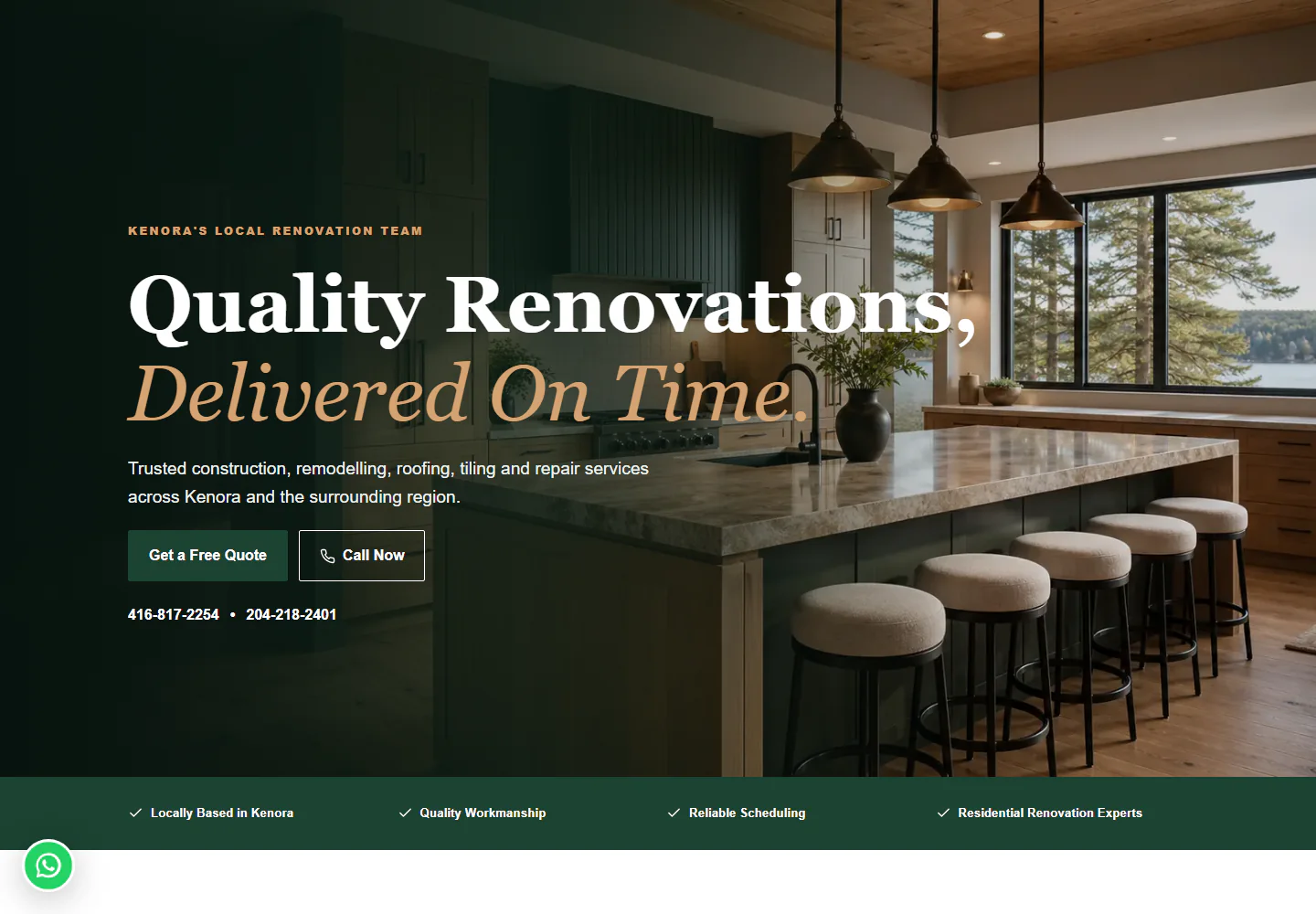 Timely Renovators construction and renovation website developed by Bernard Bassey